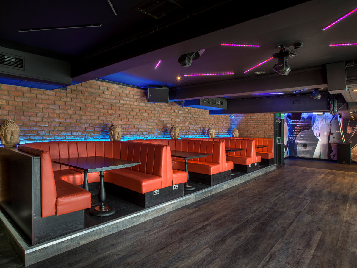 Baluga Night Club dancefloor with DJ lighting in Weymouth